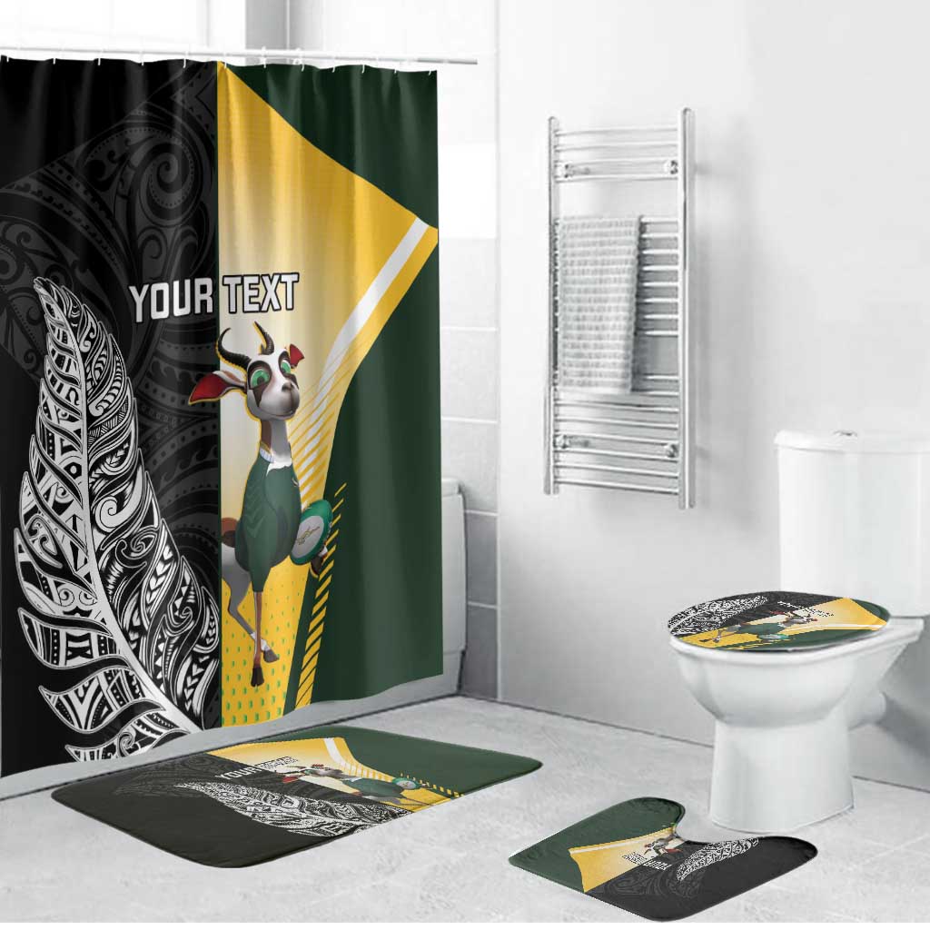 New Zealand and South Africa Rugby Custom Bathroom Set Maori Silver Fern Springbok Together - Polynesian Pride
