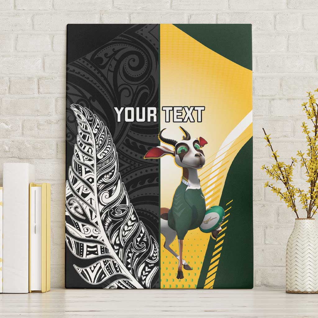 New Zealand and South Africa Rugby Custom Canvas Wall Art Maori Silver Fern Springbok Together - Polynesian Pride