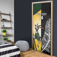 New Zealand and South Africa Rugby Custom Door Cover Maori Silver Fern Springbok Together - Polynesian Pride