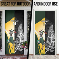 New Zealand and South Africa Rugby Custom Door Cover Maori Silver Fern Springbok Together - Polynesian Pride