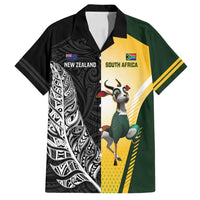 New Zealand and South Africa Rugby Custom Family Matching Summer Maxi Dress and Hawaiian Shirt Maori Silver Fern Springbok Together - Polynesian Pride