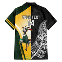 New Zealand and South Africa Rugby Custom Family Matching Summer Maxi Dress and Hawaiian Shirt Maori Silver Fern Springbok Together - Polynesian Pride