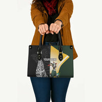 New Zealand and South Africa Rugby Custom Leather Bag Maori Silver Fern Springbok Together - Polynesian Pride