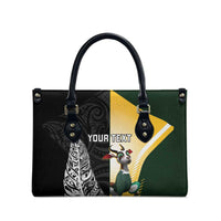 New Zealand and South Africa Rugby Custom Leather Bag Maori Silver Fern Springbok Together - Polynesian Pride