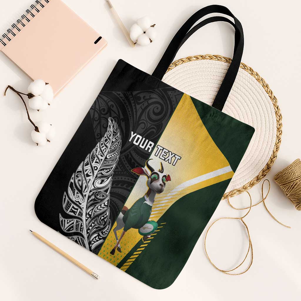 New Zealand and South Africa Rugby Custom Tote Bag Maori Silver Fern Springbok Together - Polynesian Pride