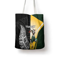 New Zealand and South Africa Rugby Custom Tote Bag Maori Silver Fern Springbok Together - Polynesian Pride