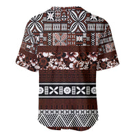 Bula Fiji Baseball Jersey Fijian Tapa Masi With Hibiscus Flowers LT14 - Polynesian Pride