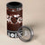 Bula Fiji 4 in 1 Can Cooler Tumbler Fijian Tapa Masi With Hibiscus Flowers