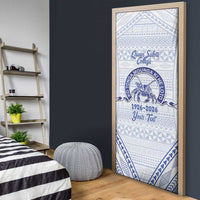 Queen Salote College 100 Years Personalized Door Cover Tonga QSC Heilala Lei White Ngatu Pattern