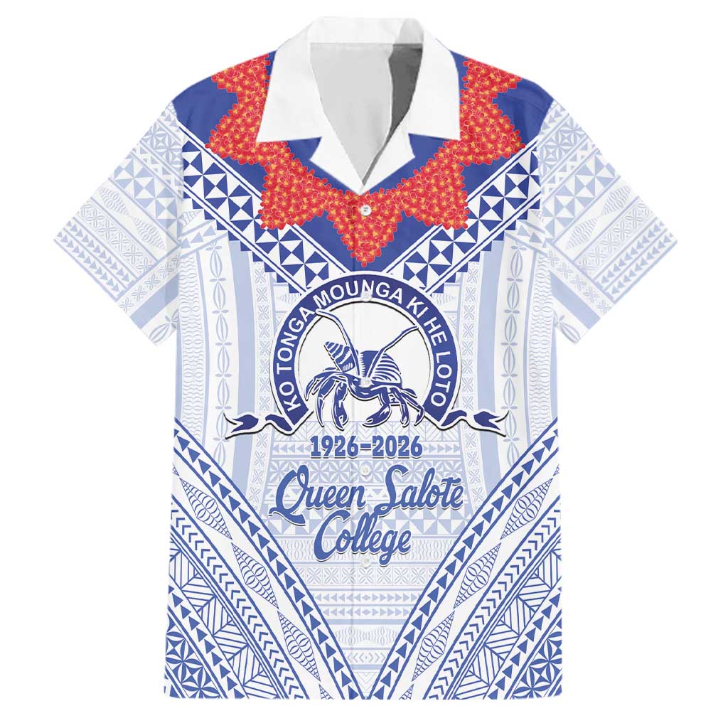 Queen Salote College 100 Years Personalized Family Matching Mermaid Dress and Hawaiian Shirt Tonga QSC Heilala Lei White Ngatu Pattern
