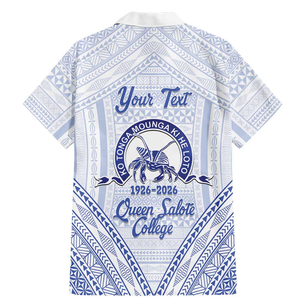 Queen Salote College 100 Years Personalized Hawaiian Shirt Tonga QSC Heilala Lei White Ngatu Pattern LT14 - Polynesian Pride