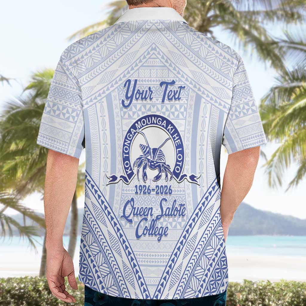 Queen Salote College 100 Years Personalized Hawaiian Shirt Tonga QSC Heilala Lei White Ngatu Pattern LT14 - Polynesian Pride