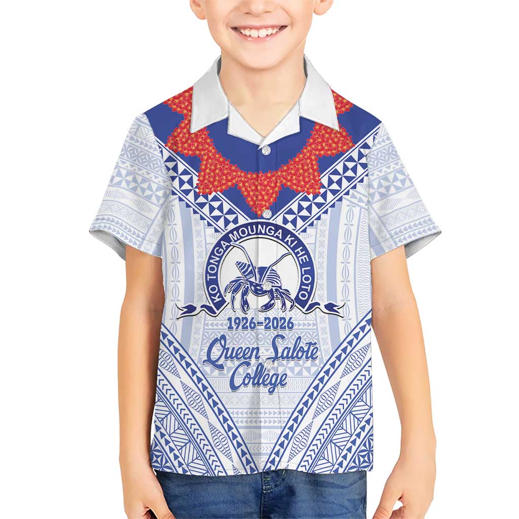 Queen Salote College 100 Years Personalized Hawaiian Shirt Tonga QSC Heilala Lei White Ngatu Pattern LT14 - Polynesian Pride