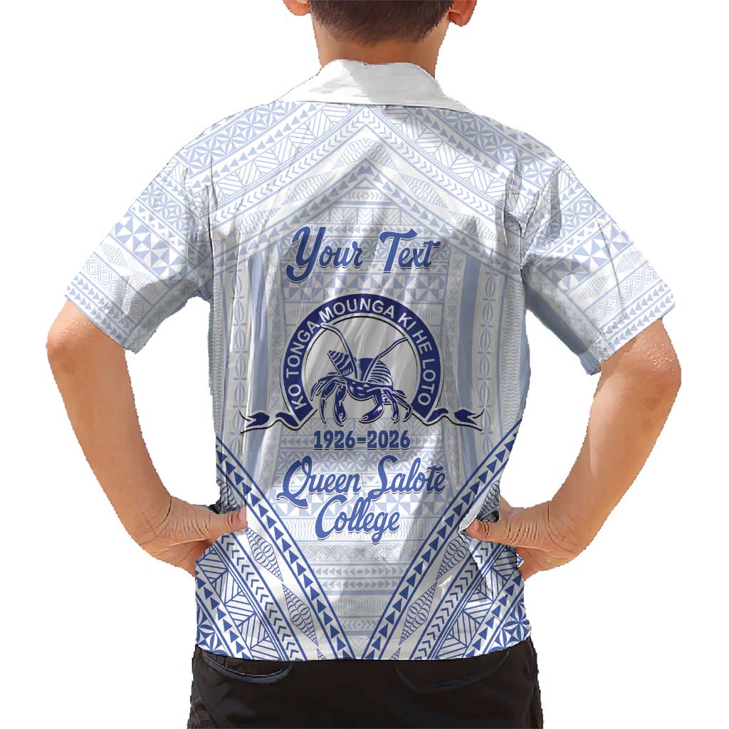 Queen Salote College 100 Years Personalized Hawaiian Shirt Tonga QSC Heilala Lei White Ngatu Pattern LT14 - Polynesian Pride