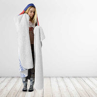 Queen Salote College 100 Years Personalized Hooded Blanket Tonga QSC Heilala Lei White Ngatu Pattern