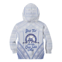 Queen Salote College 100 Years Personalized Kid Hoodie Tonga QSC Heilala Lei White Ngatu Pattern LT14 - Polynesian Pride