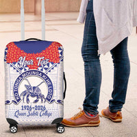 Queen Salote College 100 Years Personalized Luggage Cover Tonga QSC Heilala Lei White Ngatu Pattern LT14 White - Polynesian Pride