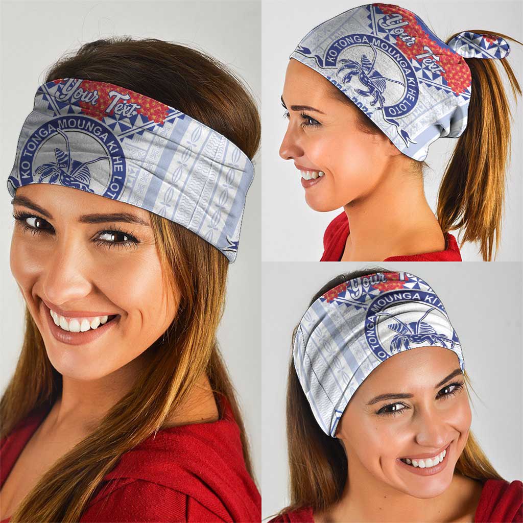 Queen Salote College 100 Years Personalized Neck Gaiter Tonga QSC Heilala Lei White Ngatu Pattern