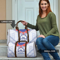 Queen Salote College 100 Years Personalized Travel Bag Tonga QSC Heilala Lei White Ngatu Pattern