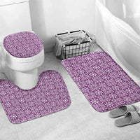 Poni Palaka Quilt Hawaii Bathroom Set Hawaiian Tropical Monstera Sea Turtle LT14 Mat Set Only (3 pcs) One Size Purple - Polynesian Pride
