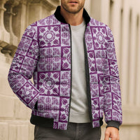 Poni Palaka Quilt Hawaii Bomber Puffer Jacket Hawaiian Tropical Monstera Sea Turtle LT14 - Polynesian Pride