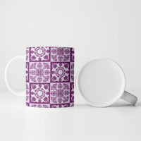 Poni Palaka Quilt Hawaii Ceramic Mug Hawaiian Tropical Monstera Sea Turtle