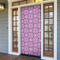 Poni Palaka Quilt Hawaii Door Cover Hawaiian Tropical Monstera Sea Turtle