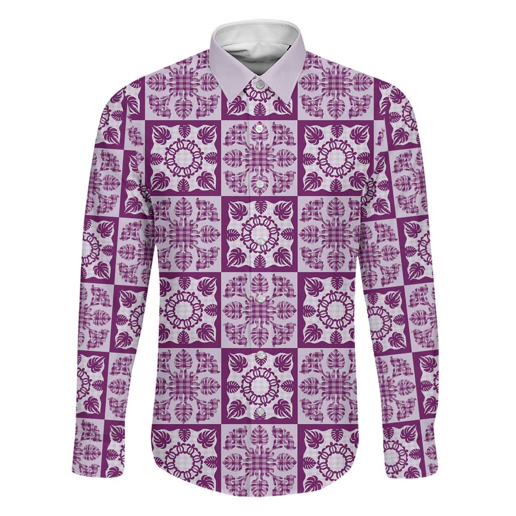 Poni Palaka Quilt Hawaii Family Matching Long Sleeve Bodycon Dress and Hawaiian Shirt Hawaiian Tropical Monstera Sea Turtle