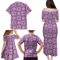 Poni Palaka Quilt Hawaii Family Matching Puletasi and Hawaiian Shirt Hawaiian Tropical Monstera Sea Turtle