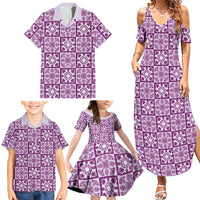 Poni Palaka Quilt Hawaii Family Matching Summer Maxi Dress and Hawaiian Shirt Hawaiian Tropical Monstera Sea Turtle