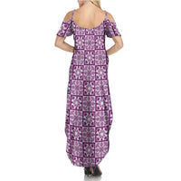 Poni Palaka Quilt Hawaii Family Matching Summer Maxi Dress and Hawaiian Shirt Hawaiian Tropical Monstera Sea Turtle