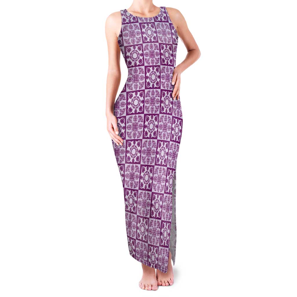 Poni Palaka Quilt Hawaii Family Matching Tank Maxi Dress and Hawaiian Shirt Hawaiian Tropical Monstera Sea Turtle