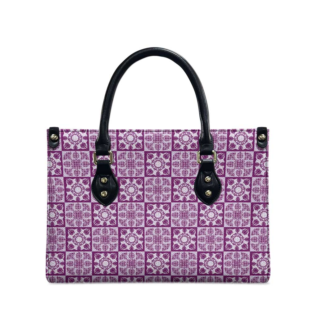 Poni Palaka Quilt Hawaii Leather Bag Hawaiian Tropical Monstera Sea Turtle LT14 - Polynesian Pride