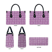 Poni Palaka Quilt Hawaii Leather Bag Hawaiian Tropical Monstera Sea Turtle LT14 - Polynesian Pride