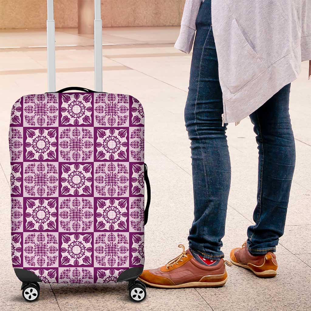 Poni Palaka Quilt Hawaii Luggage Cover Hawaiian Tropical Monstera Sea Turtle