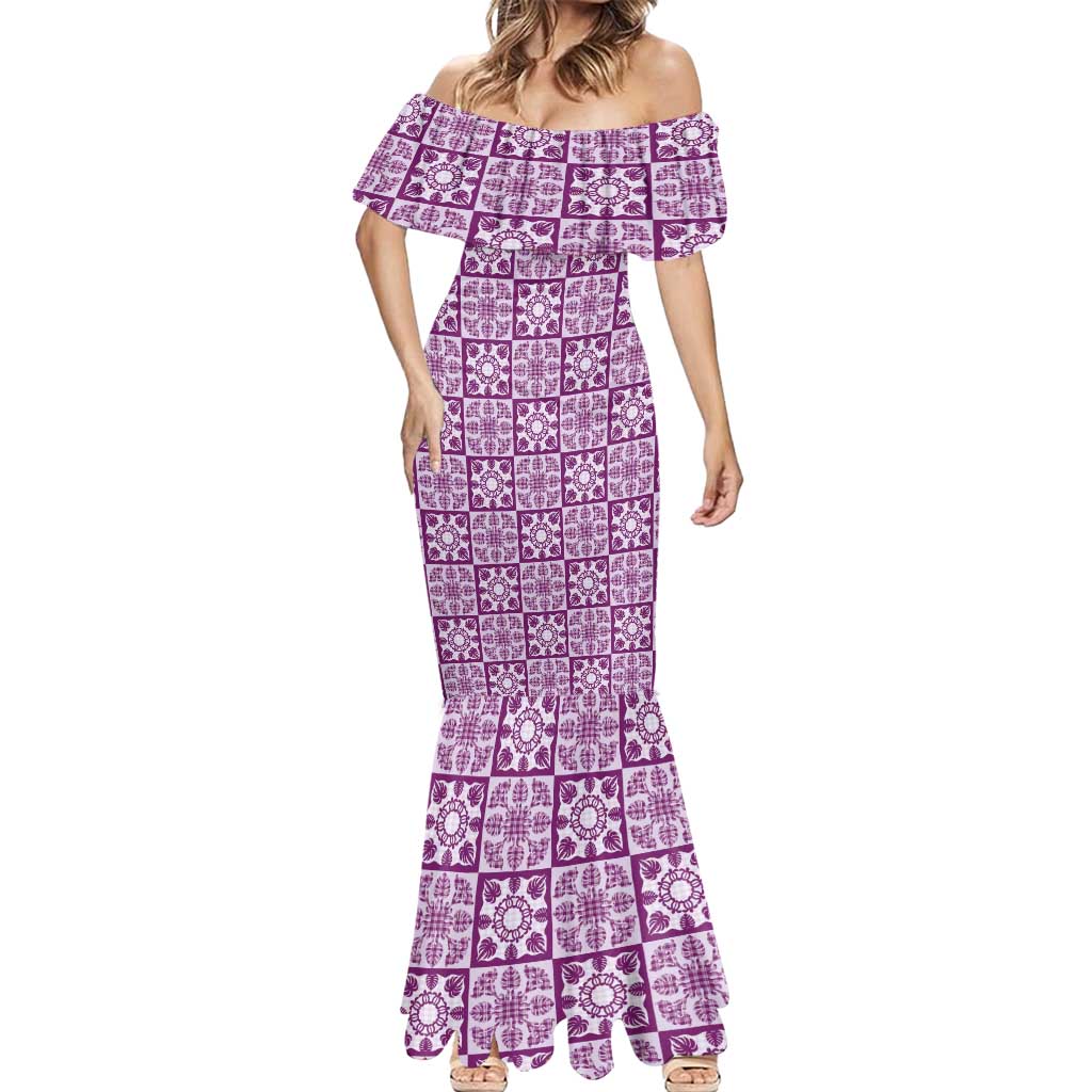 Poni Palaka Quilt Hawaii Mermaid Dress Hawaiian Tropical Monstera Sea Turtle LT14 - Polynesian Pride