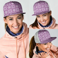 Poni Palaka Quilt Hawaii Mesh Trucker Cap Hawaiian Tropical Monstera Sea Turtle LT14 - Polynesian Pride