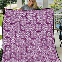 Poni Palaka Quilt Hawaii Quilt Hawaiian Tropical Monstera Sea Turtle LT14 Purple - Polynesian Pride