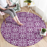 Poni Palaka Quilt Hawaii Round Carpet Hawaiian Tropical Monstera Sea Turtle