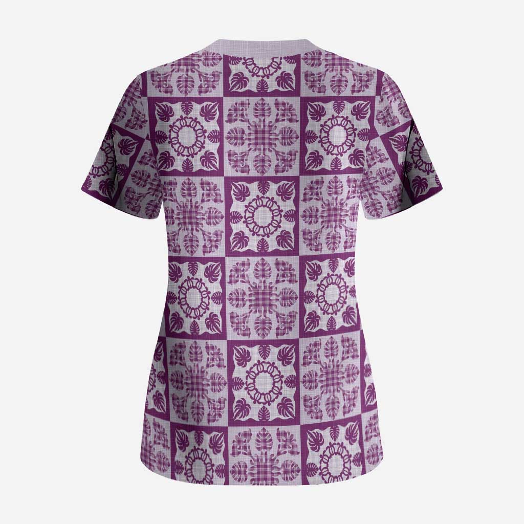 Poni Palaka Quilt Hawaii Scrub Top Hawaiian Tropical Monstera Sea Turtle LT14 - Polynesian Pride