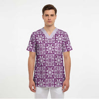 Poni Palaka Quilt Hawaii Scrub Top Hawaiian Tropical Monstera Sea Turtle LT14 - Polynesian Pride