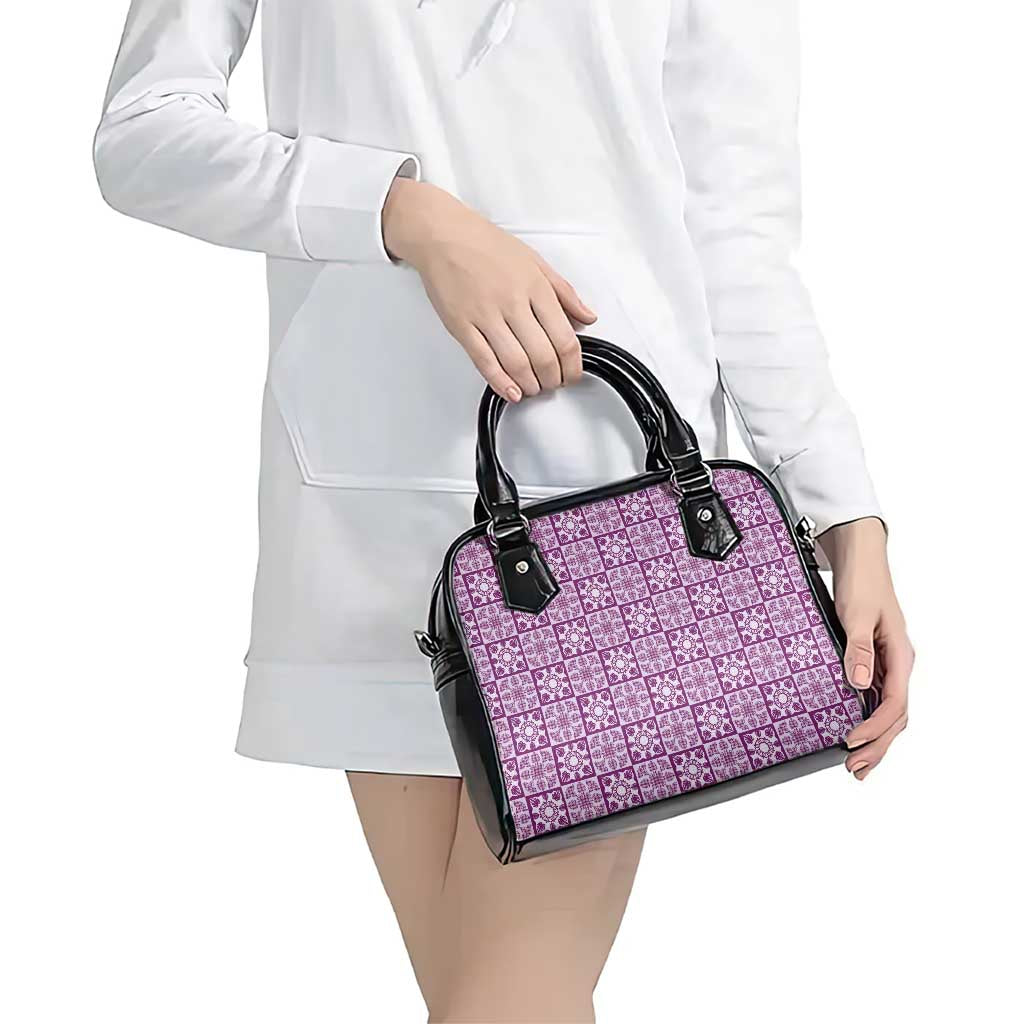 Poni Palaka Quilt Hawaii Shoulder Handbag Hawaiian Tropical Monstera Sea Turtle