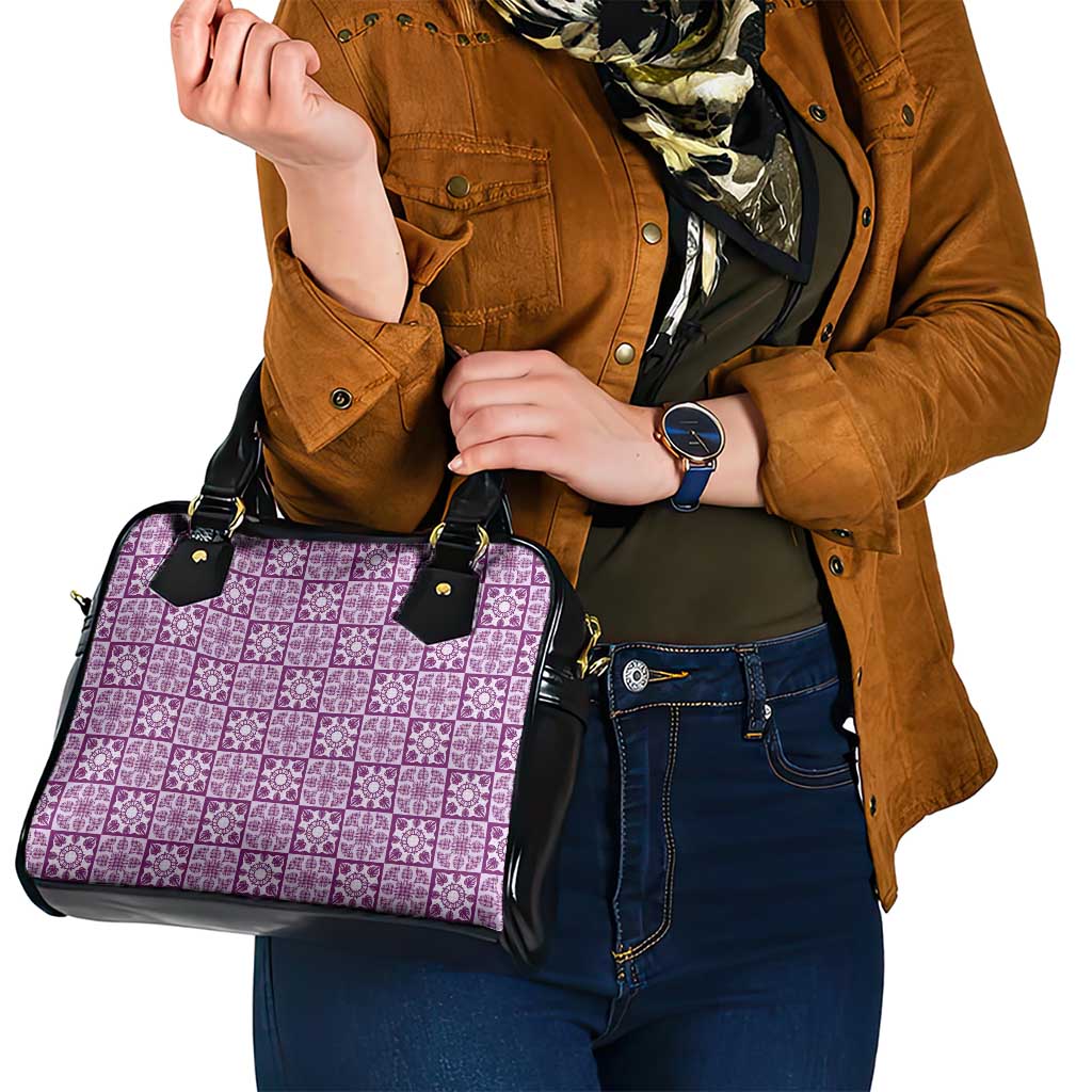 Poni Palaka Quilt Hawaii Shoulder Handbag Hawaiian Tropical Monstera Sea Turtle