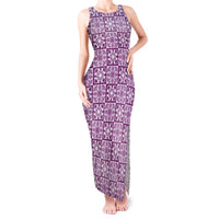 Poni Palaka Quilt Hawaii Tank Maxi Dress Hawaiian Tropical Monstera Sea Turtle