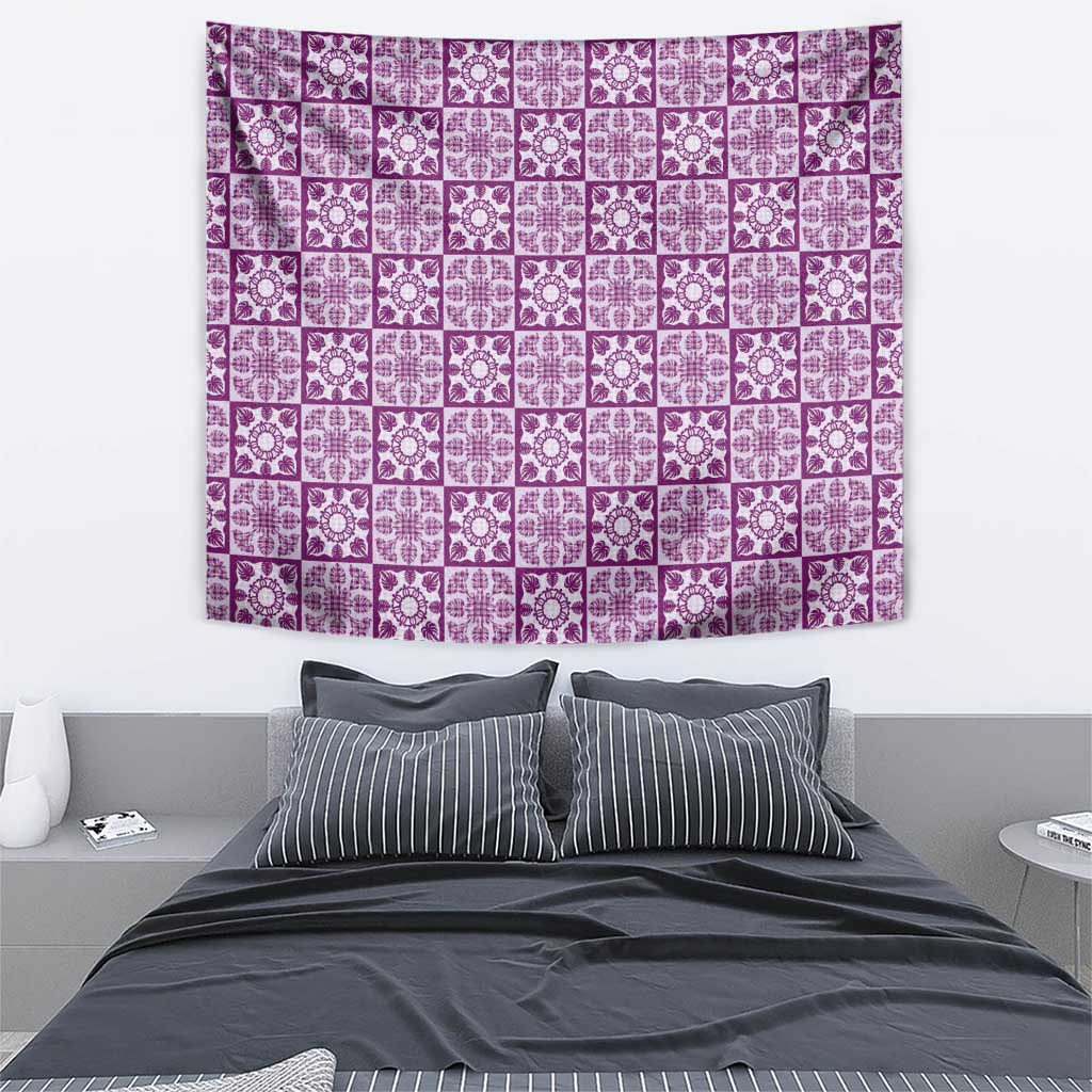 Poni Palaka Quilt Hawaii Tapestry Hawaiian Tropical Monstera Sea Turtle