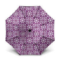 Poni Palaka Quilt Hawaii Umbrella Hawaiian Tropical Monstera Sea Turtle LT14 One Size Folded 11.42 inch Opened Diameter 37.4 inch Purple - Polynesian Pride