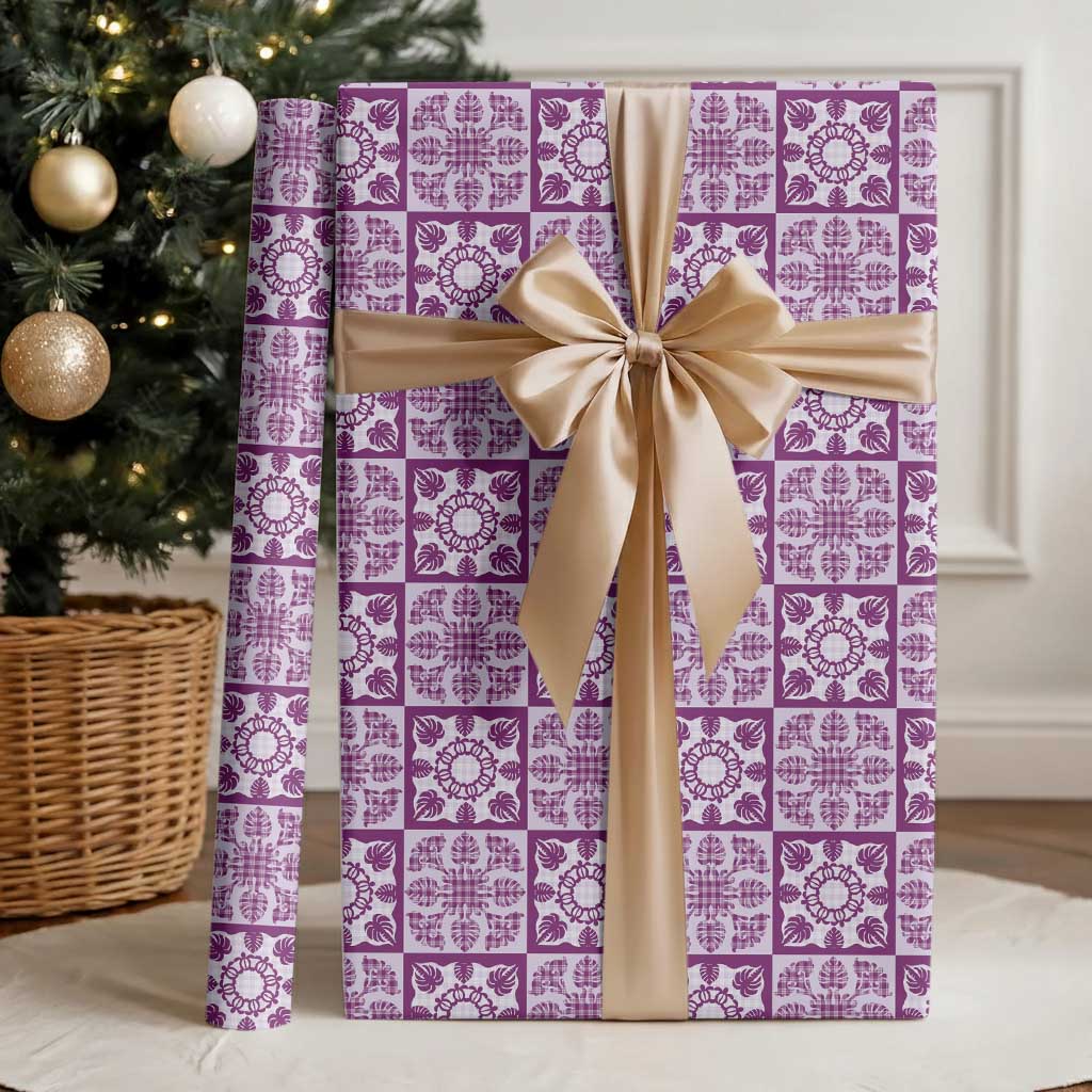 Poni Palaka Quilt Hawaii Wrapping Paper Hawaiian Tropical Monstera Sea Turtle