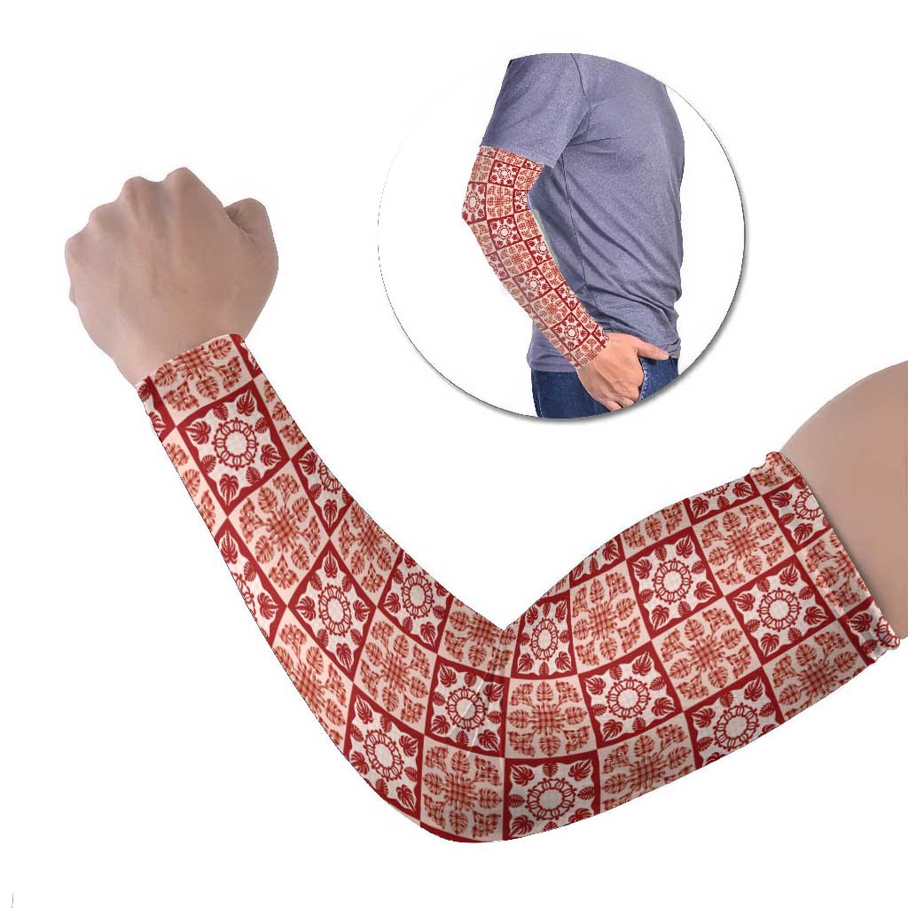 Ulaula Palaka Quilt Hawaii Arm Sleeves Hawaiian Tropical Monstera Sea Turtle