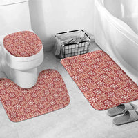 Ulaula Palaka Quilt Hawaii Bathroom Set Hawaiian Tropical Monstera Sea Turtle LT14 Mat Set Only (3 pcs) One Size Red - Polynesian Pride