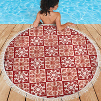 Ulaula Palaka Quilt Hawaii Beach Blanket Hawaiian Tropical Monstera Sea Turtle LT14 - Polynesian Pride